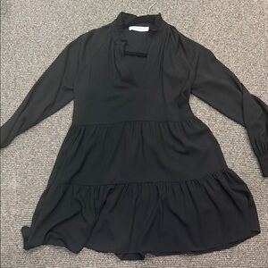 Amanda Uprichard Black Long Sleeve Dress